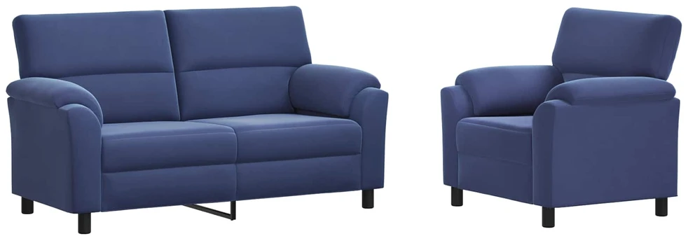 Sofa Sofos komplektas 2 vnt. Policijos mėlyna Aksomas