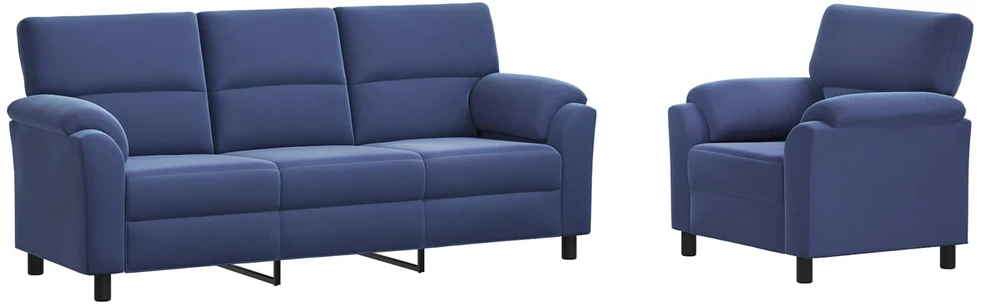 Sofa Sofos komplektas 2 vnt. Policijos mėlyna Aksomas