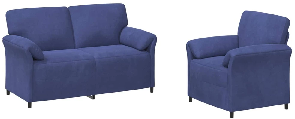 Sofa Sofos komplektas 2 vnt. Policijos mėlyna Aksomas