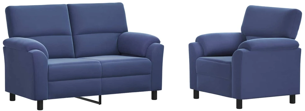 Sofa Sofos komplektas 2 vnt. Policijos mėlyna Aksomas