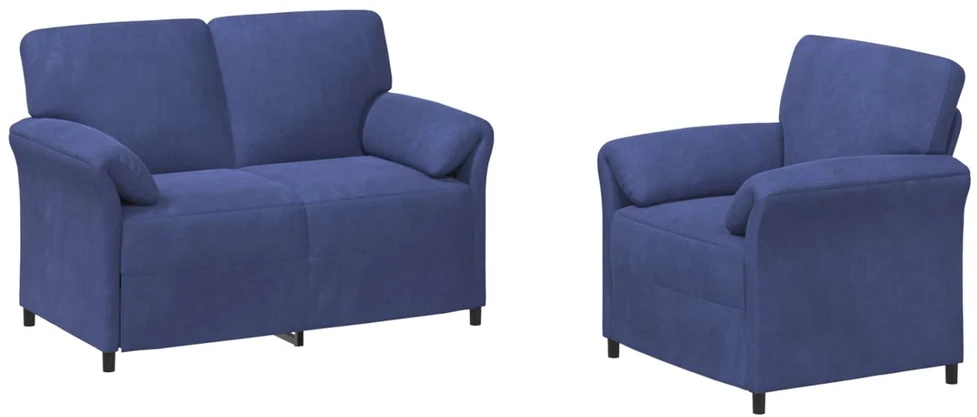 Sofa Sofos komplektas 2 vnt. Policijos mėlyna Aksomas