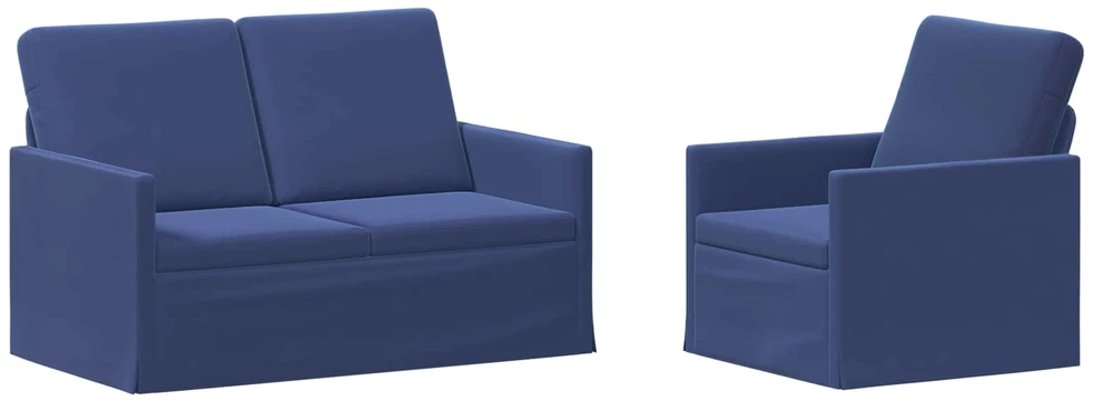 Sofa Sofos komplektas 2 vnt. Policijos mėlyna Aksomas