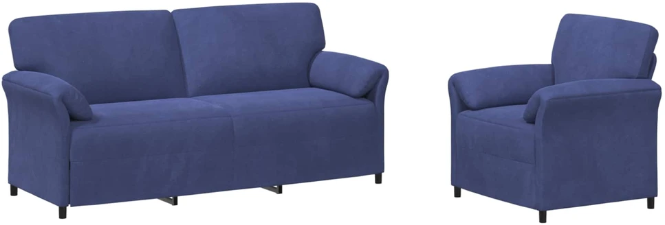 Sofa Sofos komplektas 2 vnt. Policijos mėlyna Aksomas