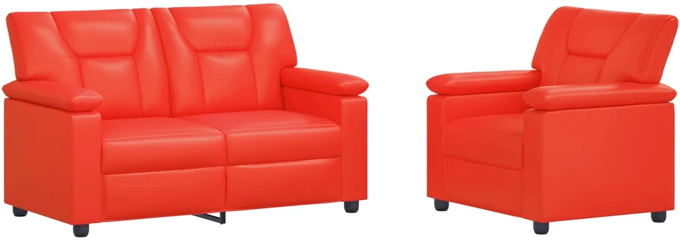 Sofa Sofos komplektas 2 vnt. Raudona Dirbtinė oda
