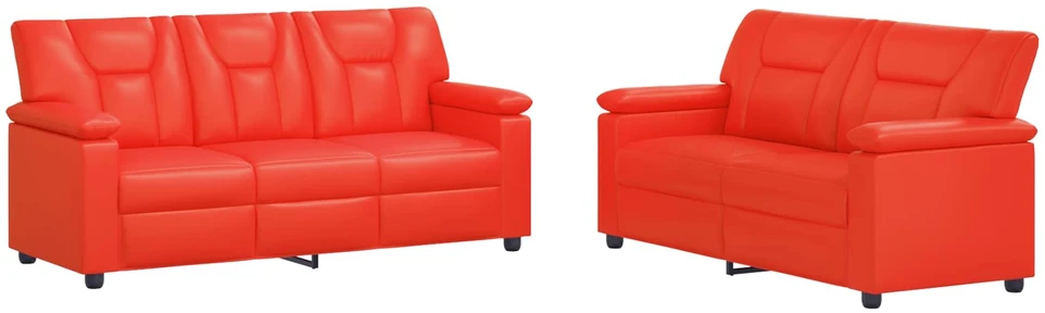 Sofa Sofos komplektas 2 vnt. Raudona Dirbtinė oda