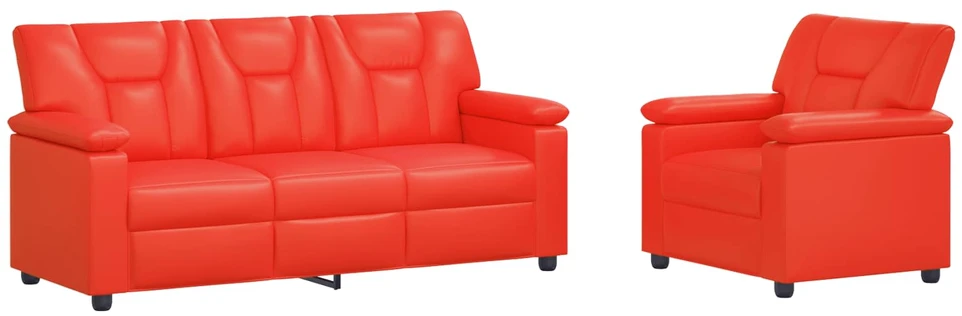 Sofa Sofos komplektas 2 vnt. Raudona Dirbtinė oda