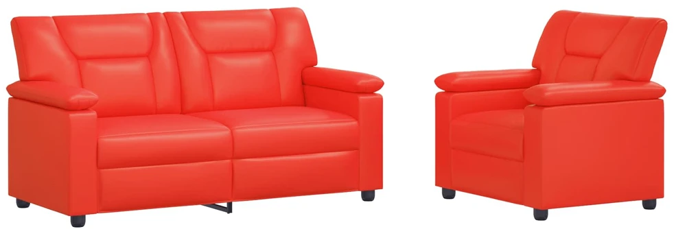 Sofa Sofos komplektas 2 vnt. Raudona Dirbtinė oda