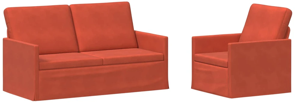 Sofa Sofos komplektas 2 vnt. Raudona oranžinė Kordūrinis audinys