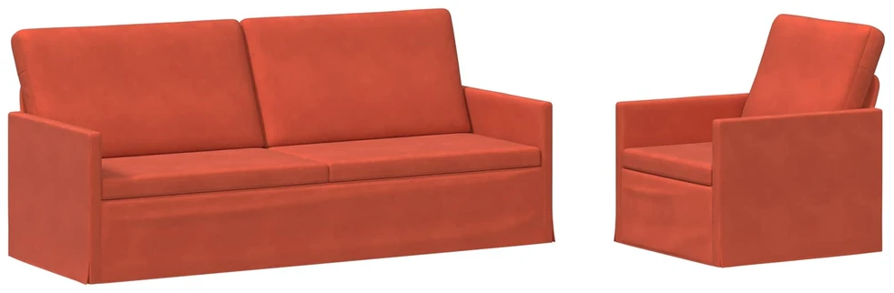 Sofa Sofos komplektas 2 vnt. Raudona oranžinė Kordūrinis audinys
