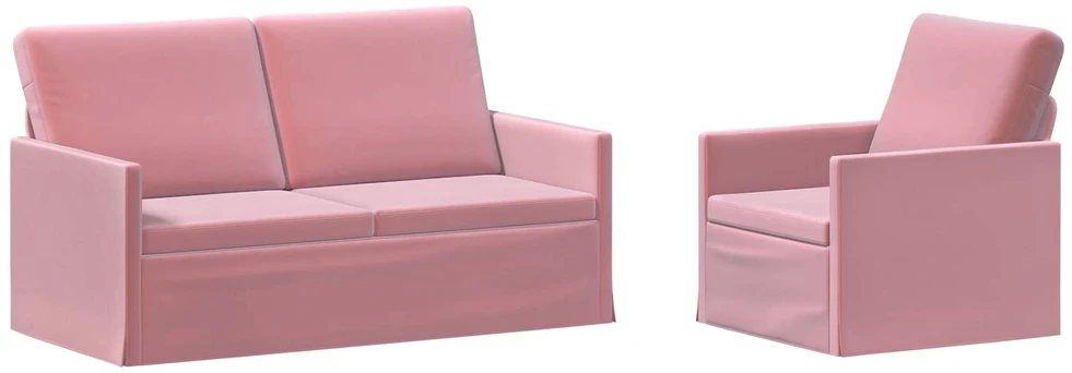 Sofa Sofos komplektas 2 vnt. Rožinė Aksomas