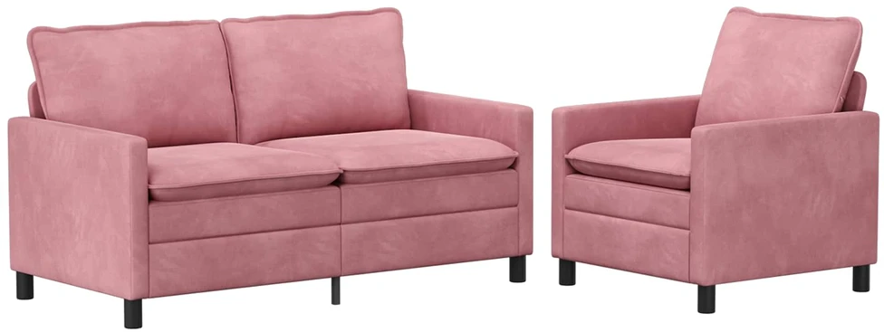 Sofa Sofos komplektas 2 vnt. Rožinė Aksomas