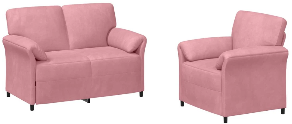 Sofa Sofos komplektas 2 vnt. Rožinė Aksomas