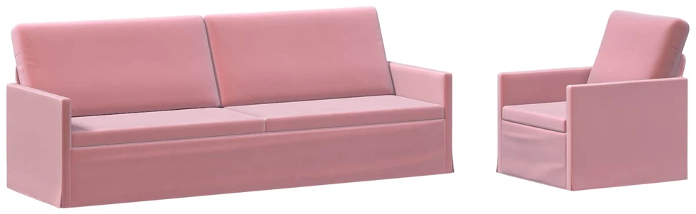 Sofa Sofos komplektas 2 vnt. Rožinė Aksomas
