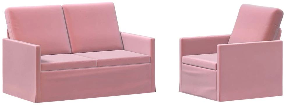 Sofa Sofos komplektas 2 vnt. Rožinė Aksomas