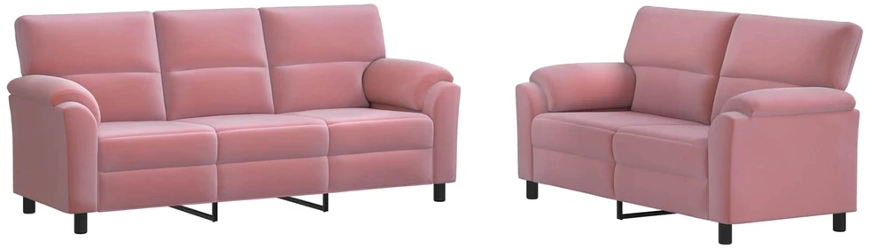 Sofa Sofos komplektas 2 vnt. Rožinė Aksomas
