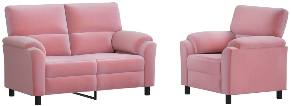 Sofa Sofos komplektas 2 vnt. Rožinė Aksomas