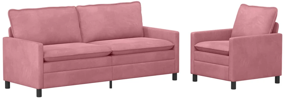 Sofa Sofos komplektas 2 vnt. Rožinė Aksomas