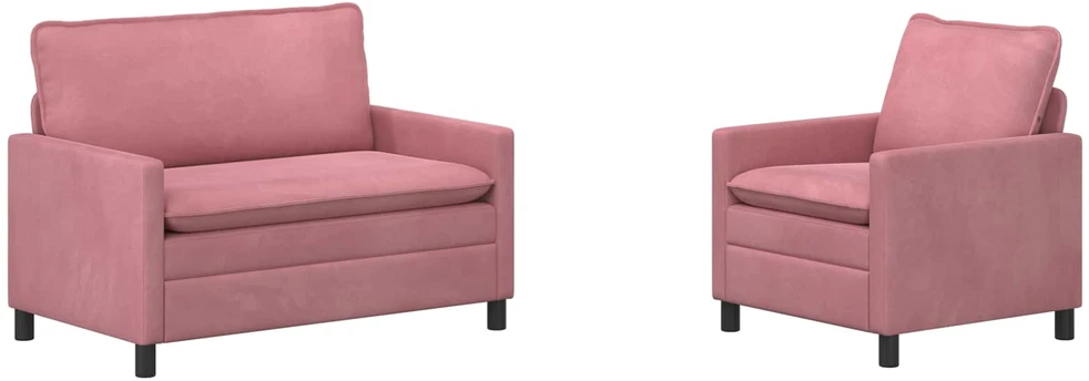 Sofa Sofos komplektas 2 vnt. Rožinė Aksomas