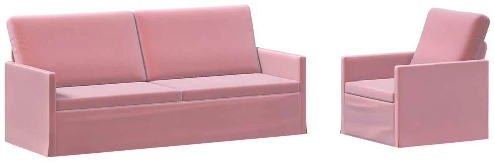 Sofa Sofos komplektas 2 vnt. Rožinė Aksomas