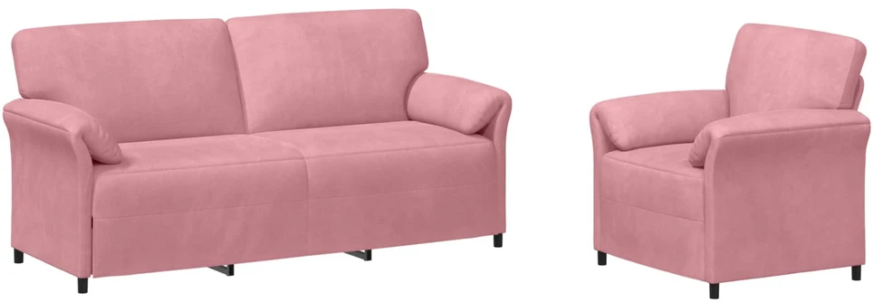 Sofa Sofos komplektas 2 vnt. Rožinė Aksomas