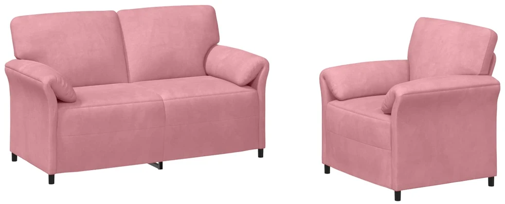Sofa Sofos komplektas 2 vnt. Rožinė Aksomas