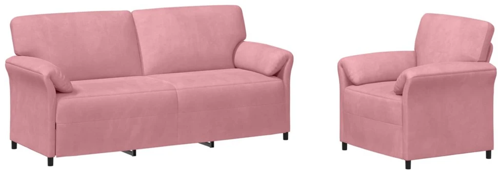 Sofa Sofos komplektas 2 vnt. Rožinė Aksomas