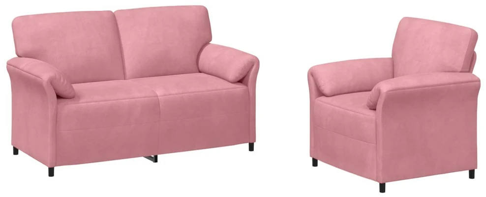 Sofa Sofos komplektas 2 vnt. Rožinė Aksomas