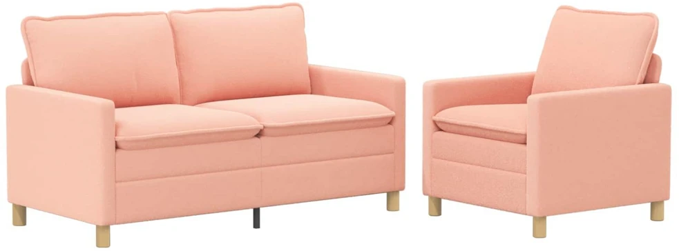 Sofa Sofos komplektas 2 vnt. Rožinė Audinys