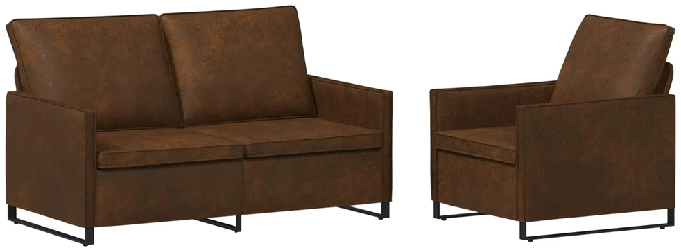 Sofa Sofos komplektas 2 vnt. Ruda Dirbtinė zomša
