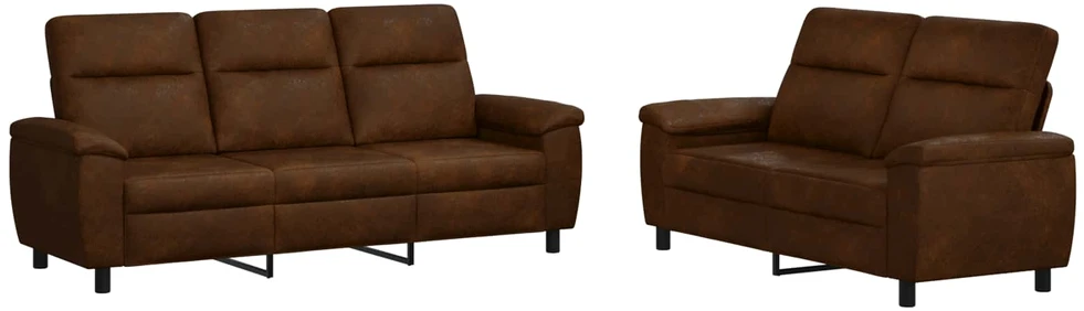 Sofa Sofos komplektas 2 vnt. Ruda Dirbtinė suedė oda