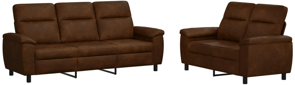 Sofa Sofos komplektas 2 vnt. Ruda Dirbtinė suedė oda