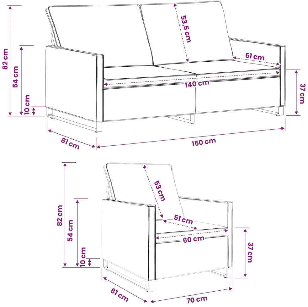 Sofa Sofos komplektas 2 vnt. Ruda Dirbtinė zomša