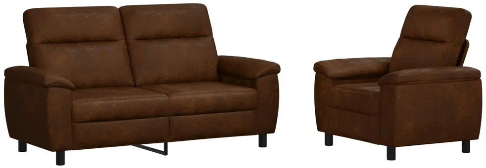Sofa Sofos komplektas 2 vnt. Ruda Dirbtinė suedė oda