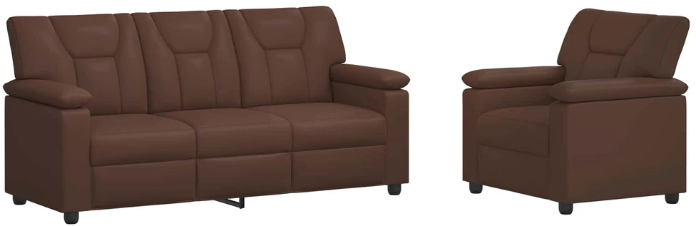 Sofa Sofos komplektas 2 vnt. Ruda Dirbtinė oda