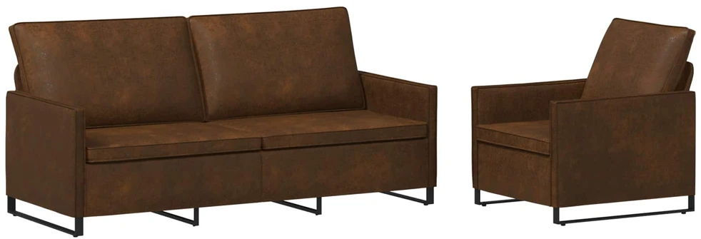 Sofa Sofos komplektas 2 vnt. Ruda Dirbtinė zomša