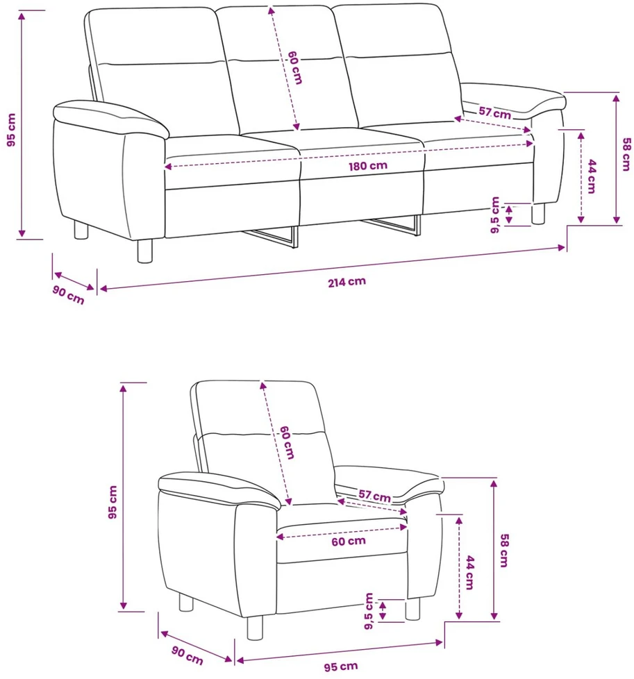 Sofa Sofos komplektas 2 vnt. Ruda Dirbtinė suedė oda