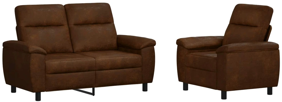 Sofa Sofos komplektas 2 vnt. Ruda Dirbtinė suedė oda