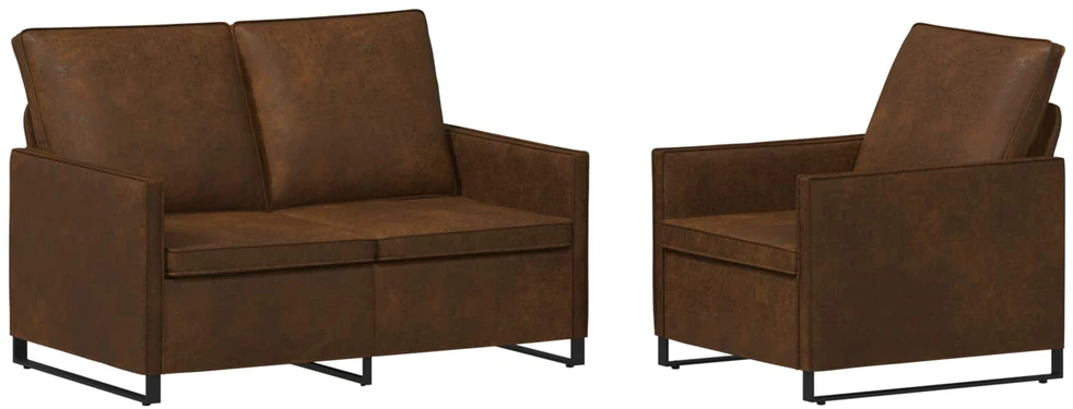Sofa Sofos komplektas 2 vnt. Ruda Dirbtinė zomša