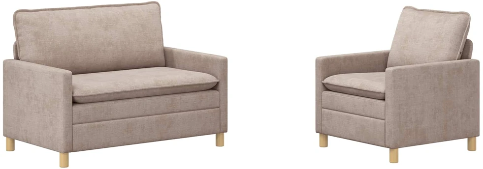 Sofa Sofos komplektas 2 vnt. Smėlio Poliesteris