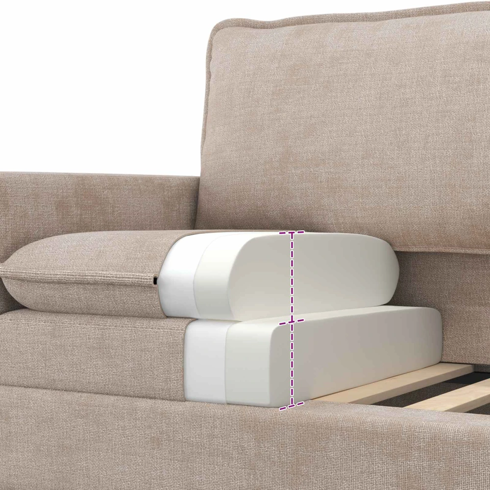 Sofa Sofos komplektas 2 vnt. Smėlio Poliesteris