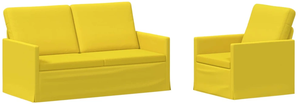 Sofa Sofos komplektas 2 vnt. Šviesi geltona Audinys