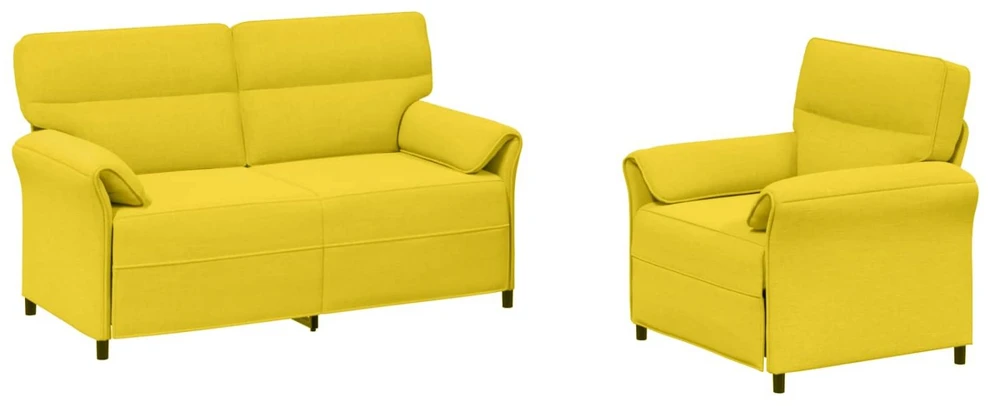 Sofa Sofos komplektas 2 vnt. Šviesi geltona Audinys
