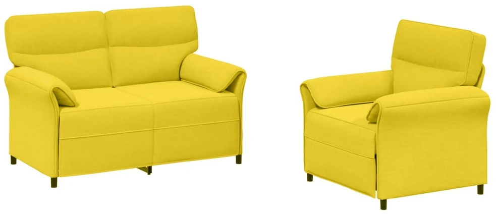 Sofa Sofos komplektas 2 vnt. Šviesi geltona Audinys