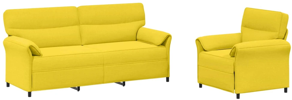 Sofa Sofos komplektas 2 vnt. Šviesi geltona Audinys