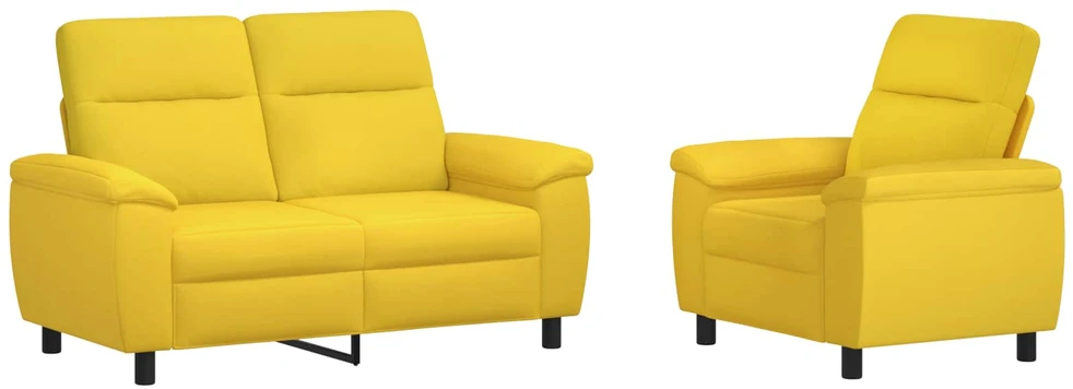 Sofa Sofos komplektas 2 vnt. Šviesi geltona Audinys