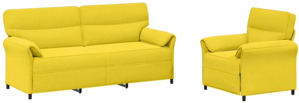 Sofa Sofos komplektas 2 vnt. Šviesi geltona Audinys