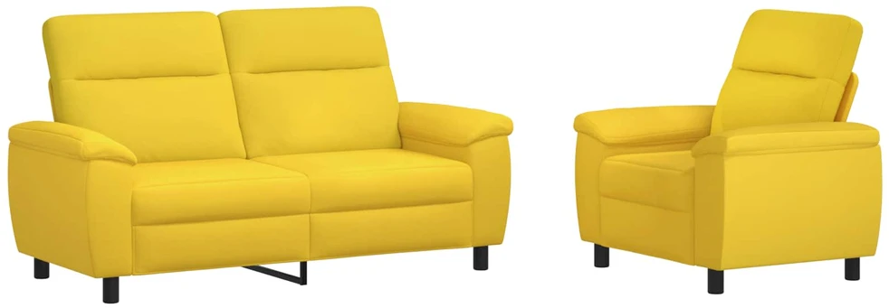Sofa Sofos komplektas 2 vnt. Šviesi geltona Audinys