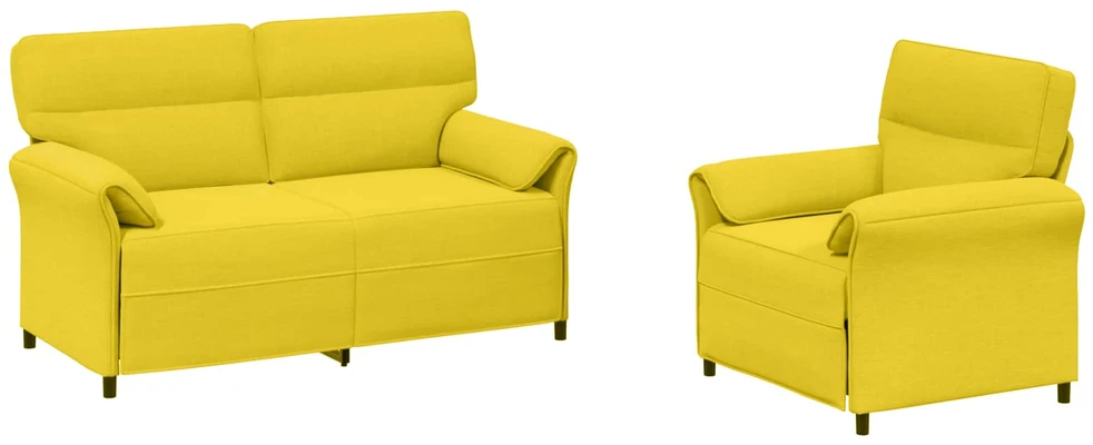 Sofa Sofos komplektas 2 vnt. Šviesi geltona Audinys