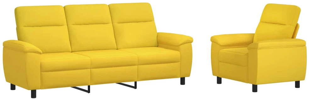 Sofa Sofos komplektas 2 vnt. Šviesi geltona Audinys