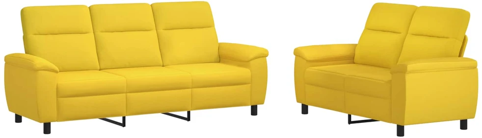 Sofa Sofos komplektas 2 vnt. Šviesi geltona Audinys